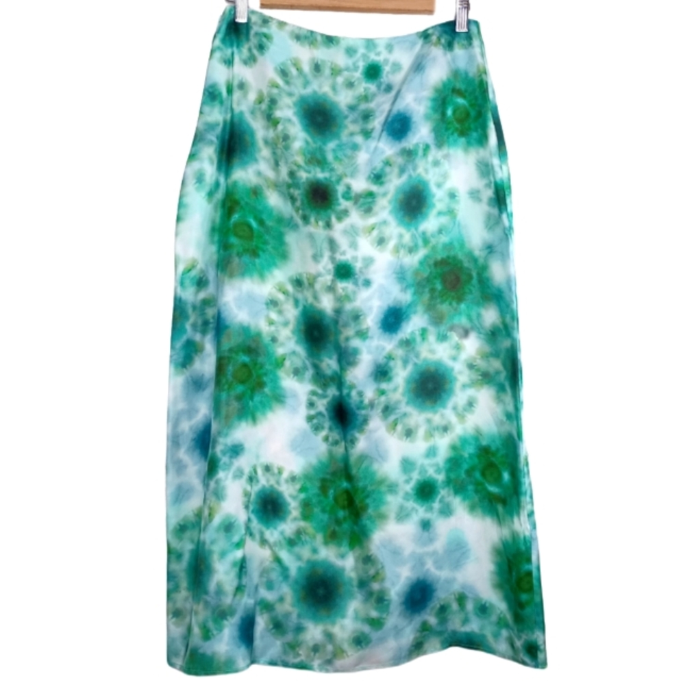 Hunter Bell Keegan 100% Silk Boho Artsy Tie Dye Maxi Skirt